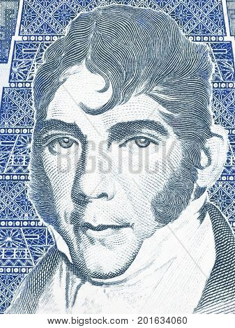 Mariano Galvez portrait from Guatemalan money - quetzal