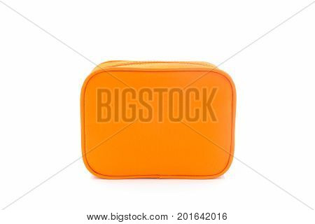 Oreng leather cosmetic bag on white background.