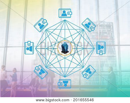 Concept of Lisk Coin a Cryptocurrency blockchain platform Digital money
