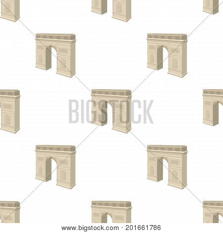Arc de Triomphe in Paris. Arch Building single icon in cartoon style vector symbol stock illustration .