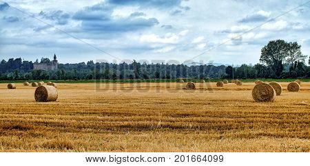 Rivalta Trebbia (Piacenza Emilia Romagna Italy): country landscape with the historic castle