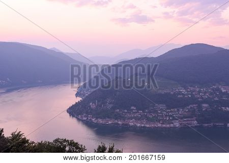 Sunset At The Village Of Morcote
