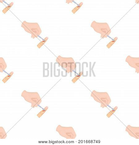 Cut the finger with a surgical scalpel. Surgery single icon in cartoon style vector symbol stock illustration .