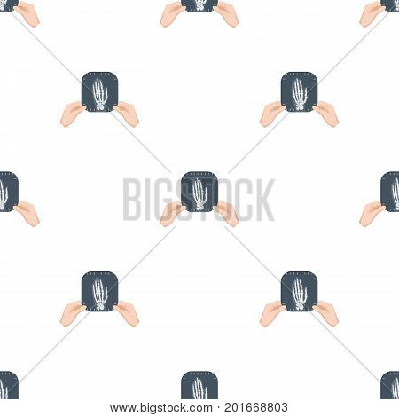 X-ray picture of the hand of a person in the hands of a radiologist. Medicine single icon in cartoon style vector symbol stock illustration .