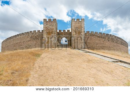 Medieval hilltop castle of Arraiolos. Portugal Alentejo