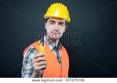 Constructor Wearing Equipment Holding Cutter Tool