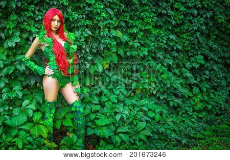 Portrait of Sexy Super Hero Female Cosplay Character