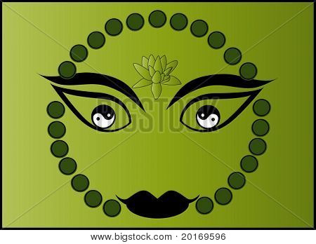 พระหน้าหยินและหยาง #1 เวกเตอร์