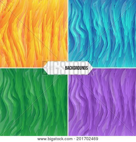 Concept of an abstract lined background. Set of 4 different color combinations