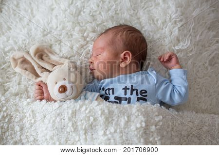 Little Newborn Baby Sleeping, Baby With Scin Rash
