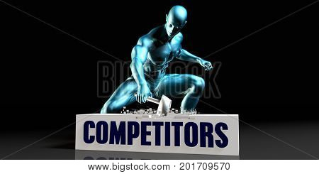 Get Rid of Competitors and Remove the Problem 3D Illustration Render