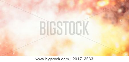 Christmas background with glitter lights. Defocused abstract texture