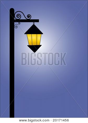 Farola en vector de noche