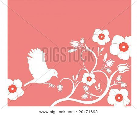 ave com vetor de flores