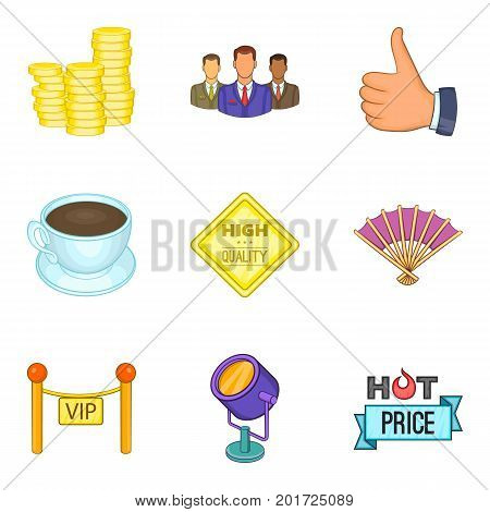 Strides icons set. Cartoon set of 9 strides vector icons for web isolated on white background