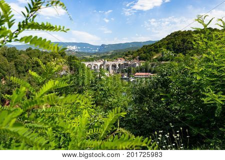 The wide mountain landscape of the vercors with its small mountain villages