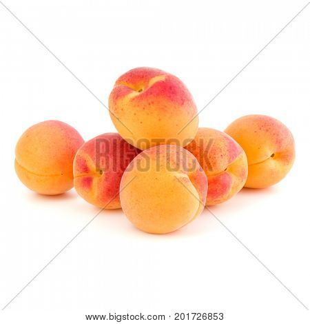 A bunch of apricot fruit isolated on white background cutout