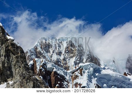 Beautiful mountains landscapes in Cordillera Huayhuash, Peru, South America