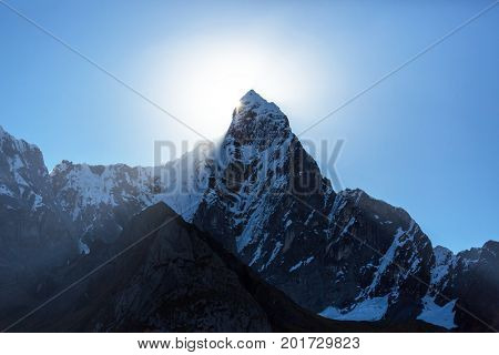 Beautiful mountains landscapes in Cordillera Huayhuash, Peru, South America