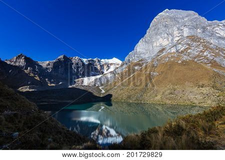 Beautiful mountains landscapes in Cordillera Huayhuash, Peru, South America