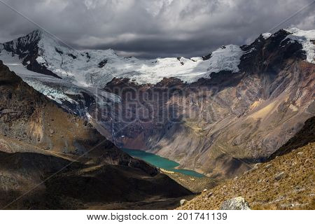 Beautiful mountains landscapes in Cordillera Huayhuash, Peru, South America