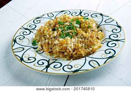 Turkish Pilaf - Sehriyeli pilav close up meal