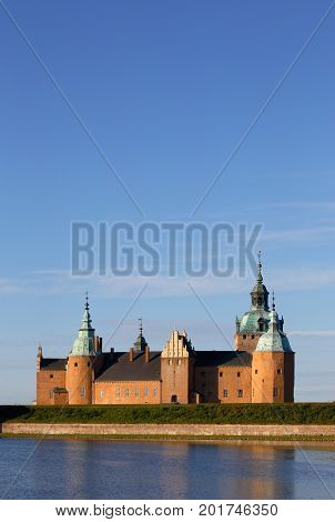 Morning light at Kalmar castle located in Kalmar in the Swedish province of Smaland. View from the North-Eastern side.