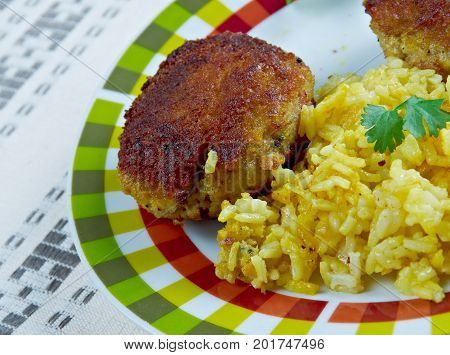 Balık Kofte - Turkish fish balls. close up meal