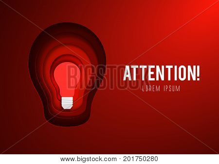 Light bulb with a glow inside. Decoration for greeting cards, patches, prints for clothes, badges, posters. Vector illustration.