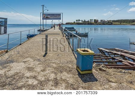 AHTOPOL, BULGARIA - JUNE 30, 2013: Panorama of port of town of Ahtopol,  Burgas Region, Bulgaria