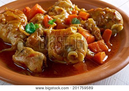 Jamaican Brown Stew Chicken close up classic meal