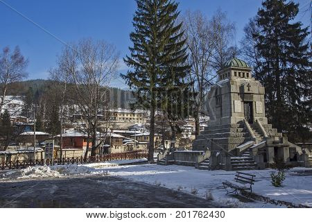 KOPRIVSHTITSA, BULGARIA - DECEMBER 13, 2013: Mausoleum Ossuary of Apriltsi  in historical town of Koprivshtitsa, Sofia Region, Bulgaria