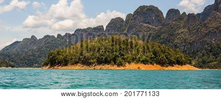 The beautiful lake at Cheow Lan Dam Ratchaprapha Dam, Khao Sok National Park, Thailand.
