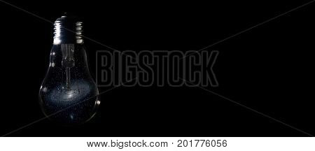 Andromeda Galaxy Inside Of Light Bulb On Dark Background