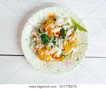Vegan Dominican Chapea Stew cloose up meal