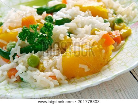 Vegan Dominican Chapea Stew cloose up meal
