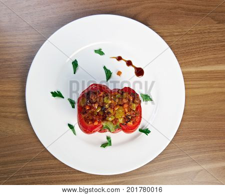Stuffed peppers .popular dolma across Azerbaijan.  close up   homemade  healthy, meal