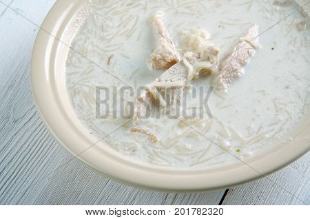 Greek lemon Chicken Soup close up meal