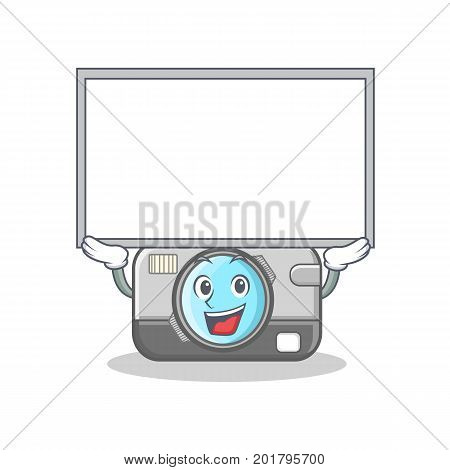 Up board photo camera character cartoon vector illustration