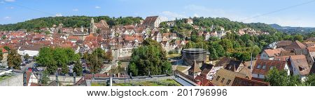 sunny panoramic high angle view of Schw