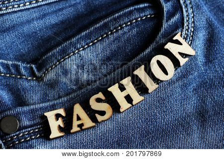 Wooden Letters And Jeans