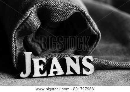 Wooden Letters And Jeans