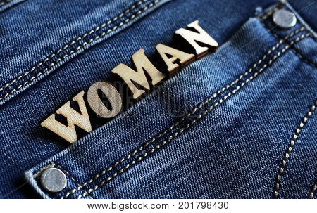 Wooden Letters And Jeans