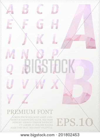Multicolor font lowpoly style design alphabat polygonal