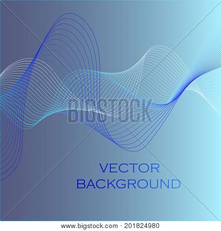 Abstract soft waves on gradient  background with place for the text.  Abstract  lines  background. Vector illustration.