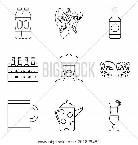 Ale icons set. Outline set of 9 ale vector icons for web isolated on white background