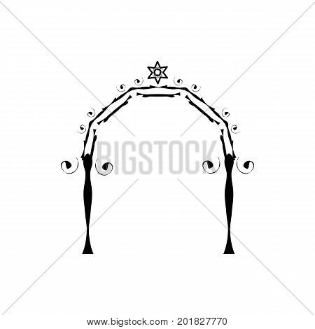 Vintage Graphic Chuppah. Arch for a religious Jewish Jewish wedding. canopy. Vector illustration on isolated background