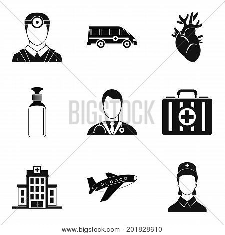 Arrhythmia icons set. Simple set of 9 arrhythmia vector icons for web isolated on white background
