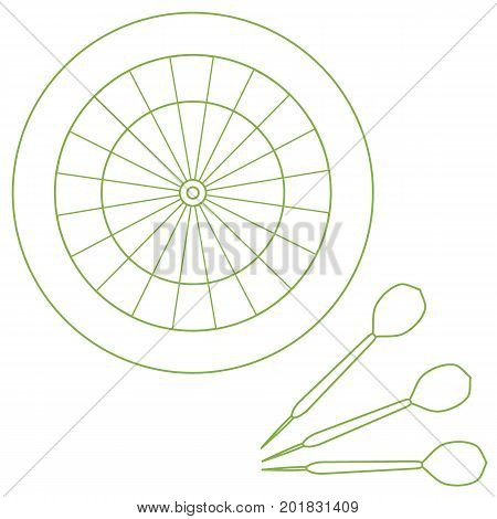 Cute Vector Illustration Of Target And Arrows For The Darts. Sports Theme.