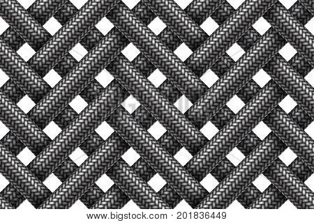 Vector seamless decorative pattern of wicker fabric braided cords.